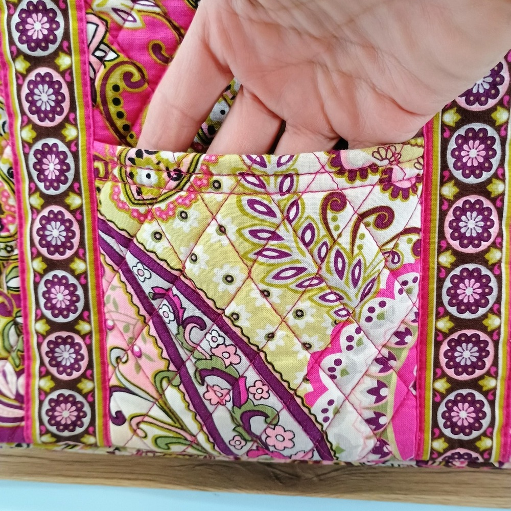 Vera Bradley Tote Shoulder Bag Very Berry Paisley Quilted Cotton Medium Pink - Picture 12 of 12